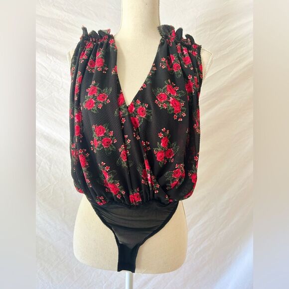 Intimately Free People Bodysuit Floral One Piece Small - Picture 1 of 6